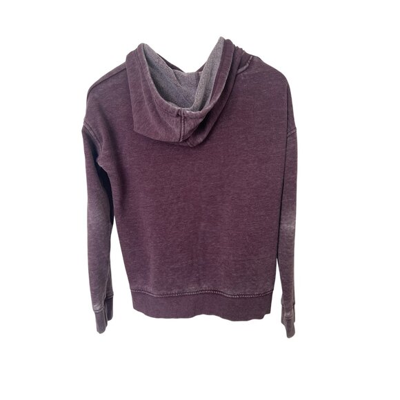 So Perfectly Soft Side Zip Hooded Sweatshirt Wine Acid Wash - Picture 4 of 4